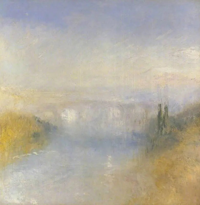 En flod sedd från en kulle - J. M. W. Turner