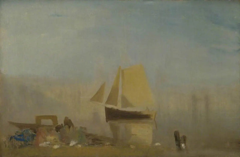 En segelbåt i Rouen - J. M. W. Turner