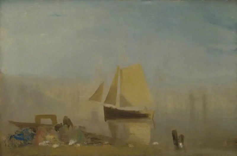 En segelbåt i Rouen - J. M. W. Turner