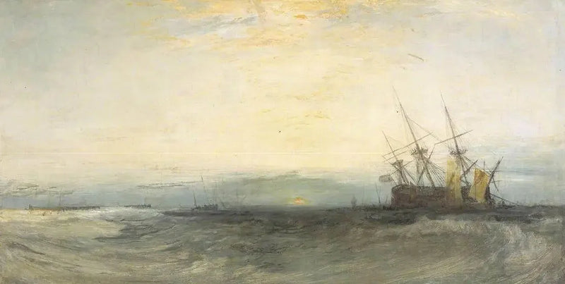 Ett skepp på grund, Yarmouth; Provstudie - J. M. W. Turner