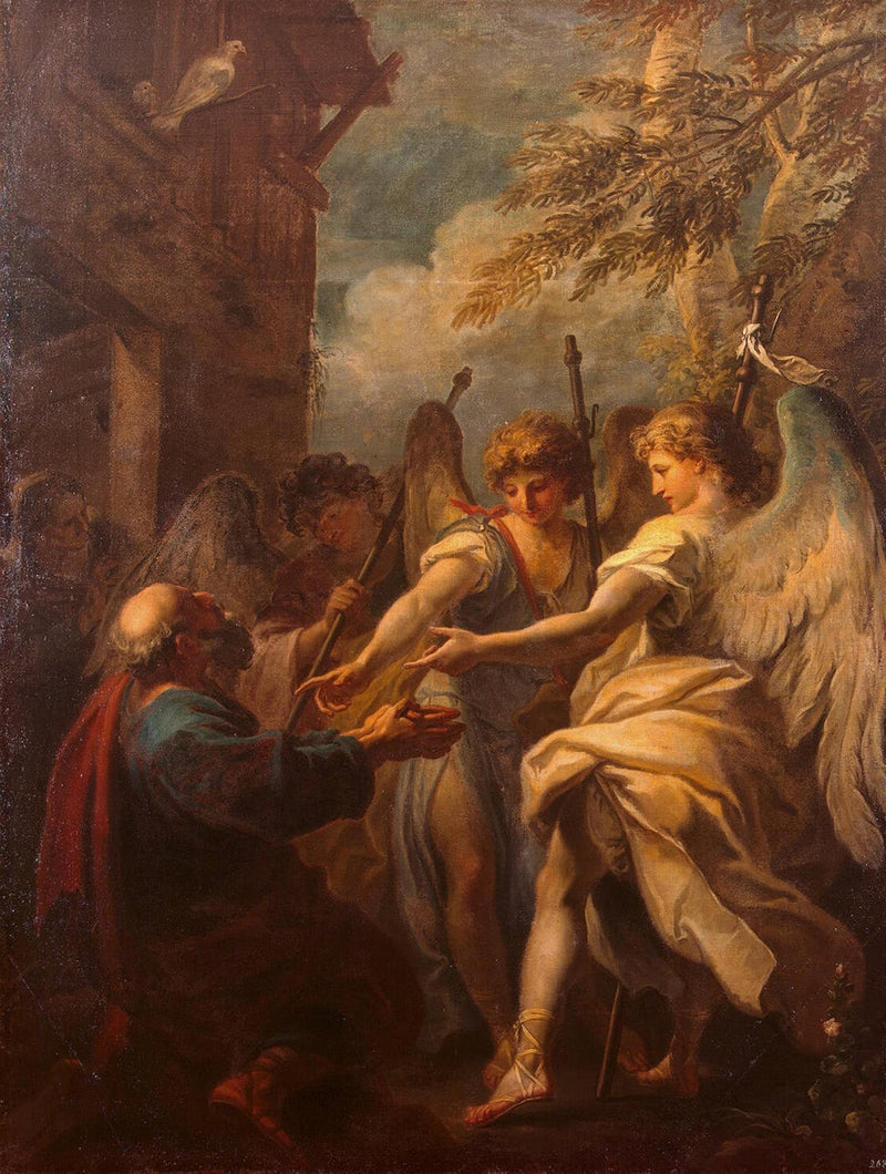 Abraham och änglarna - Sebastiano Ricci