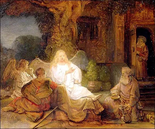 Abraham och de tre änglarna - Rembrandt