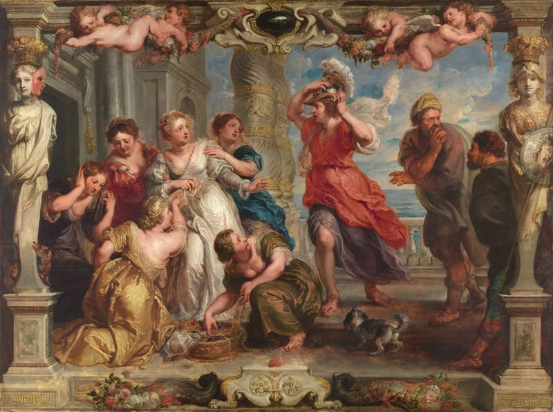 Achilles upptäckt av Ulysses bland Lycomedes flickor - Peter Paul Rubens