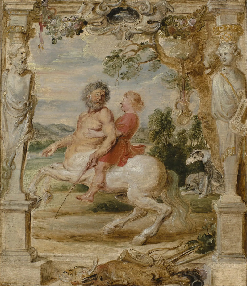 Achilles uppfostrad av kentauren Chiron - Peter Paul Rubens