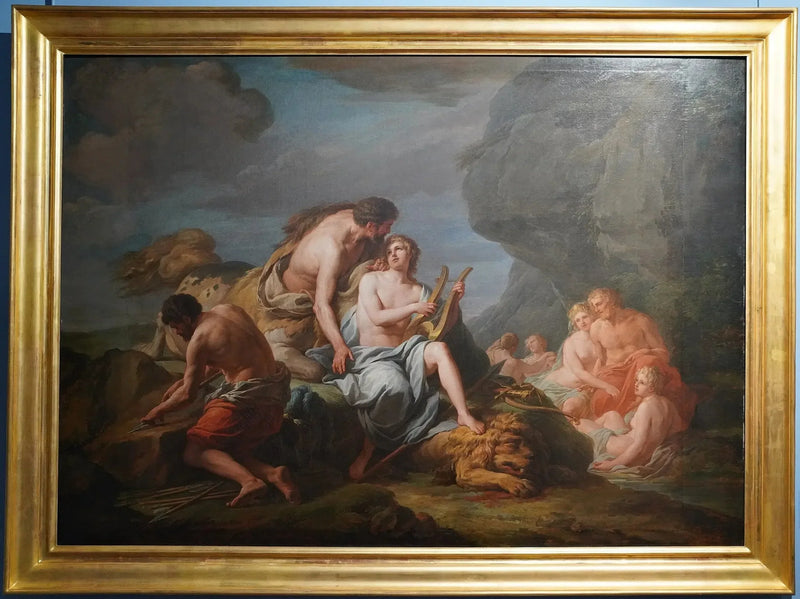 Achille utbildad i musik av kentauren Chiron - Nicolas-Bernard Lépicie