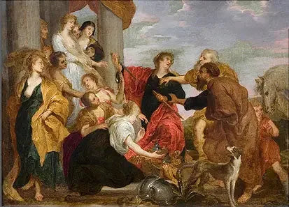 Achille erkänner Lycomedes flickor - Antoine van Dyck