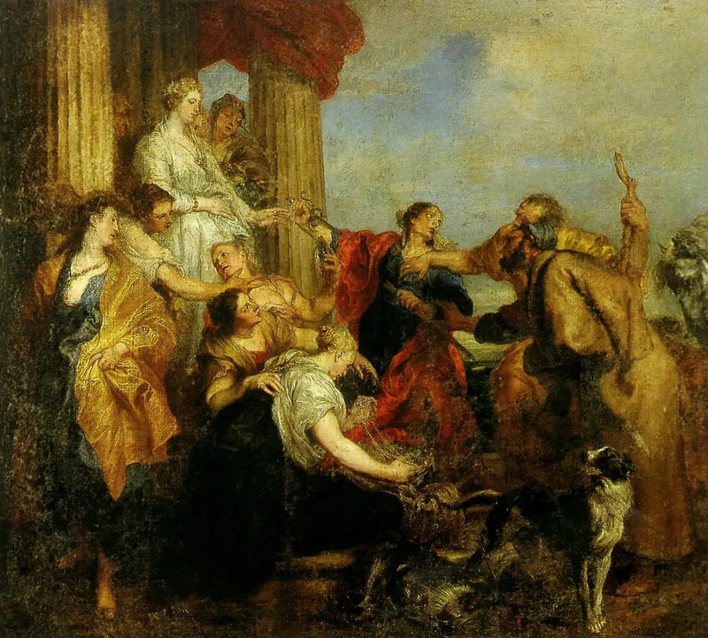 Achille erkänd bland Lycomedes döttrar - Antoine van Dyck