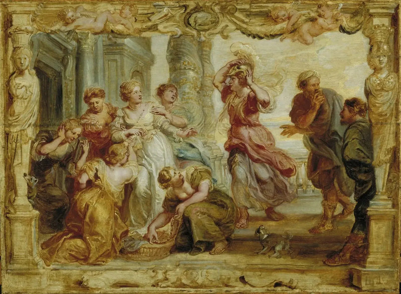 Achille erkänd bland Lycomedes döttrar - Peter Paul Rubens