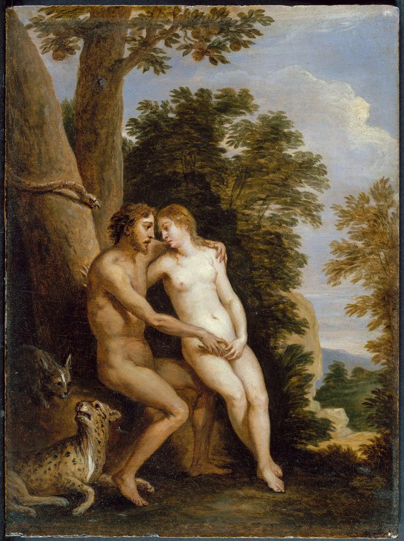 Adam och Eva i paradiset - David Teniers den yngre
