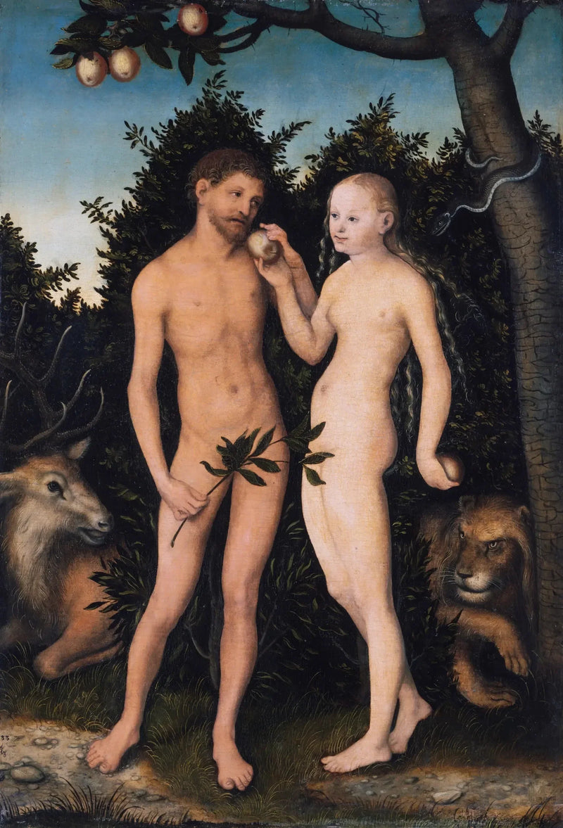 Adam och Eva i Paradiset - Lucas Cranach den äldre