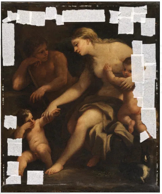Adam och Eva, med Kain och Abel - Luca Giordano