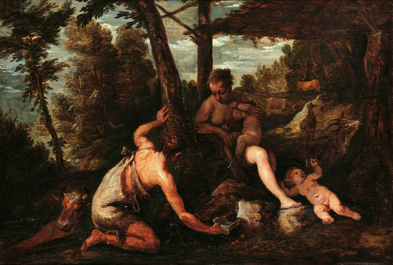 Adam och Eva utvisade ur Paradiset - David Teniers den yngre