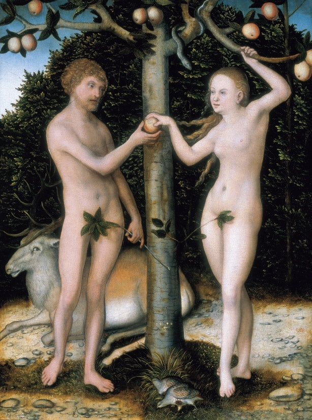 Adam och Eva - Människans fall - Lucas Cranach den äldre