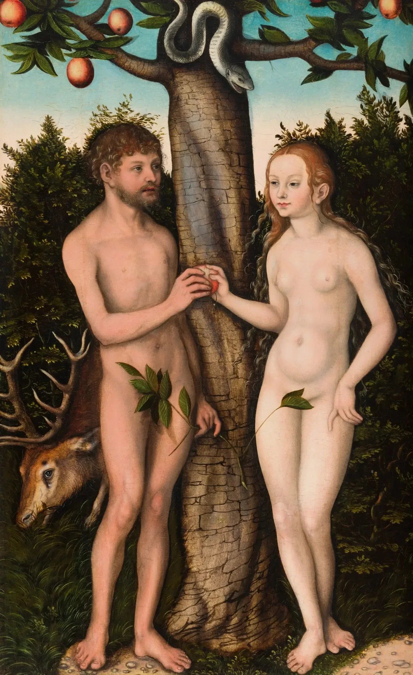 Adam et Ève - Lucas Cranach the Elder image 1 copie peinte à la main à l’huile