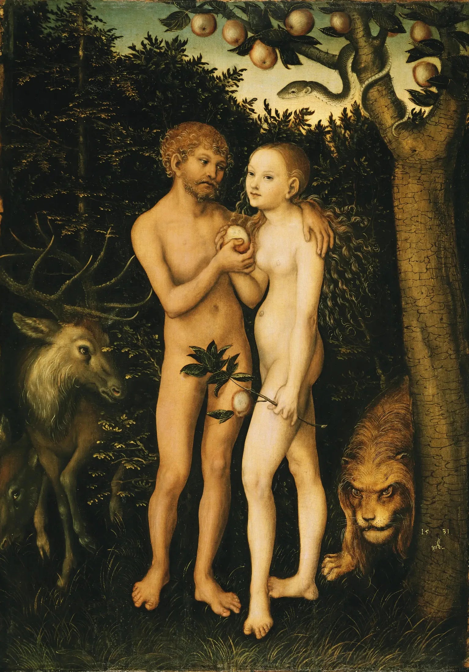 Adam et Ève - Lucas Cranach the Elder image 1 reproduction artisanale de tableau