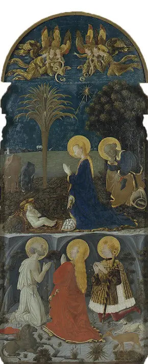 Barnets tillbedjan med helgonet Jerome, heliga Maria Magdalena och helige Eustache - Paolo Uccello