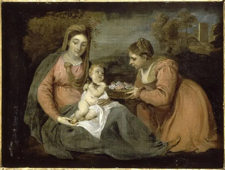 Barnets tillbedjan - David Teniers den yngre
