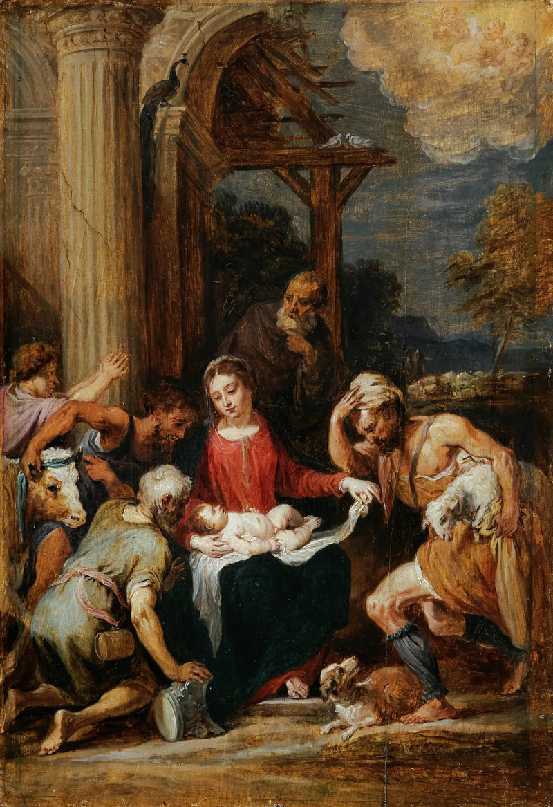  Herdarnas tillbedjan, efter Andrea Schiavone - David Teniers den yngre