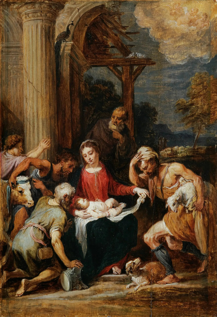  Herdarnas tillbedjan, efter Andrea Schiavone - David Teniers den yngre
