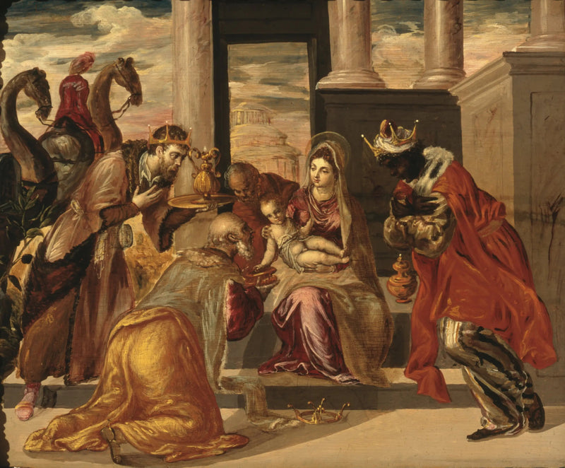 Tolkning av de vise männen med kameler - El Greco