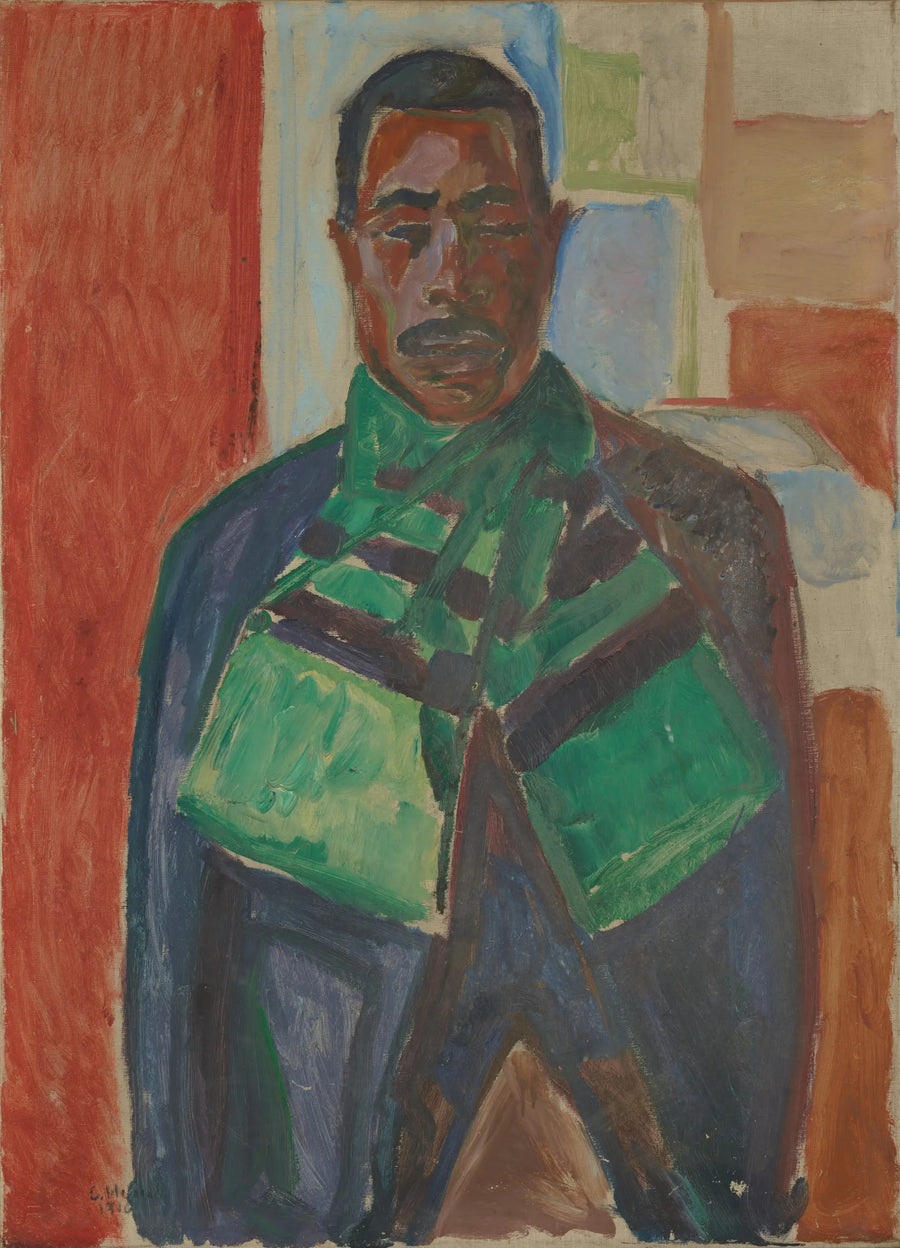 Afrikan med grön scarf - Edvard Munch