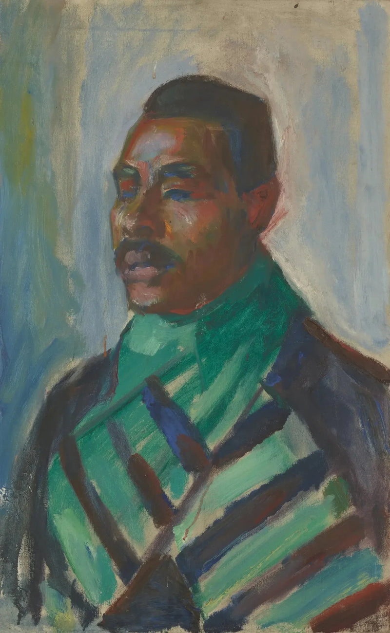 Afrikan med grön scarf - Edvard Munch
