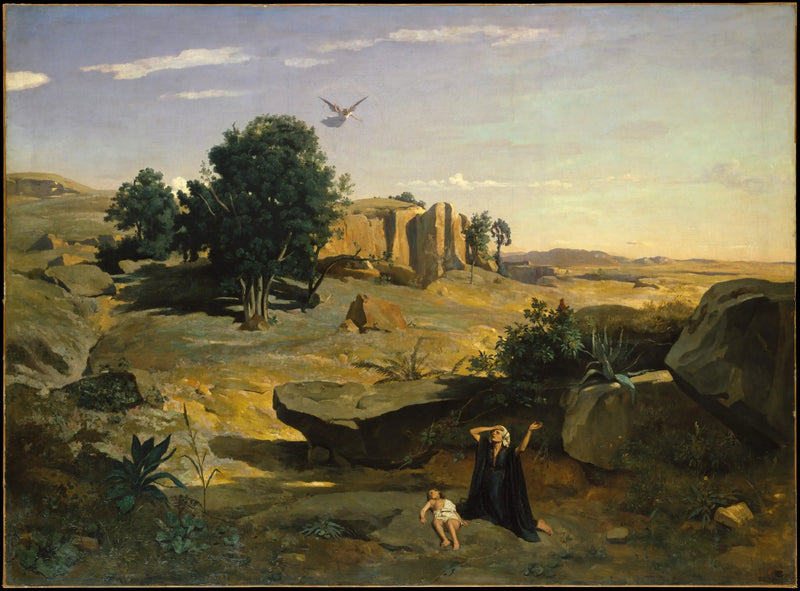 Agar i öknen - Jean-Baptiste Camille Corot