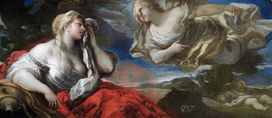 Agar och Ismaël i öknen - Luca Giordano