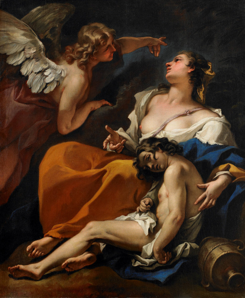 Agar et Ismael räddade av ängeln - Sebastiano Ricci