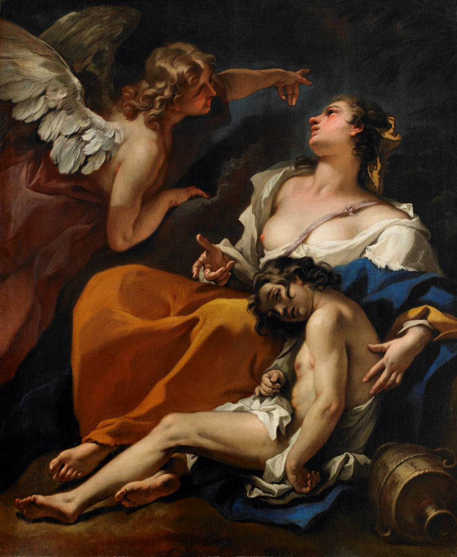 Agar et Ismael räddade av ängeln - Sebastiano Ricci