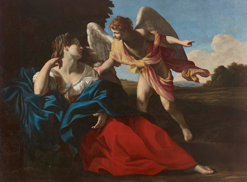 Agar räddad av ängeln i öknen - Giovanni Lanfranco