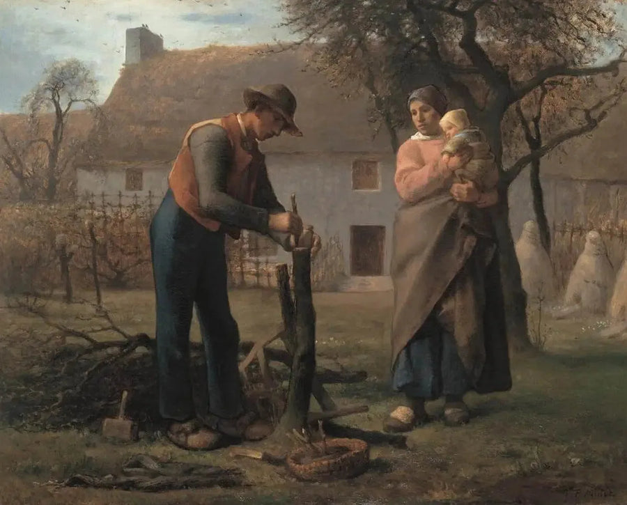 Bonde som sätter in ett snitt på ett träd - Jean-François Millet