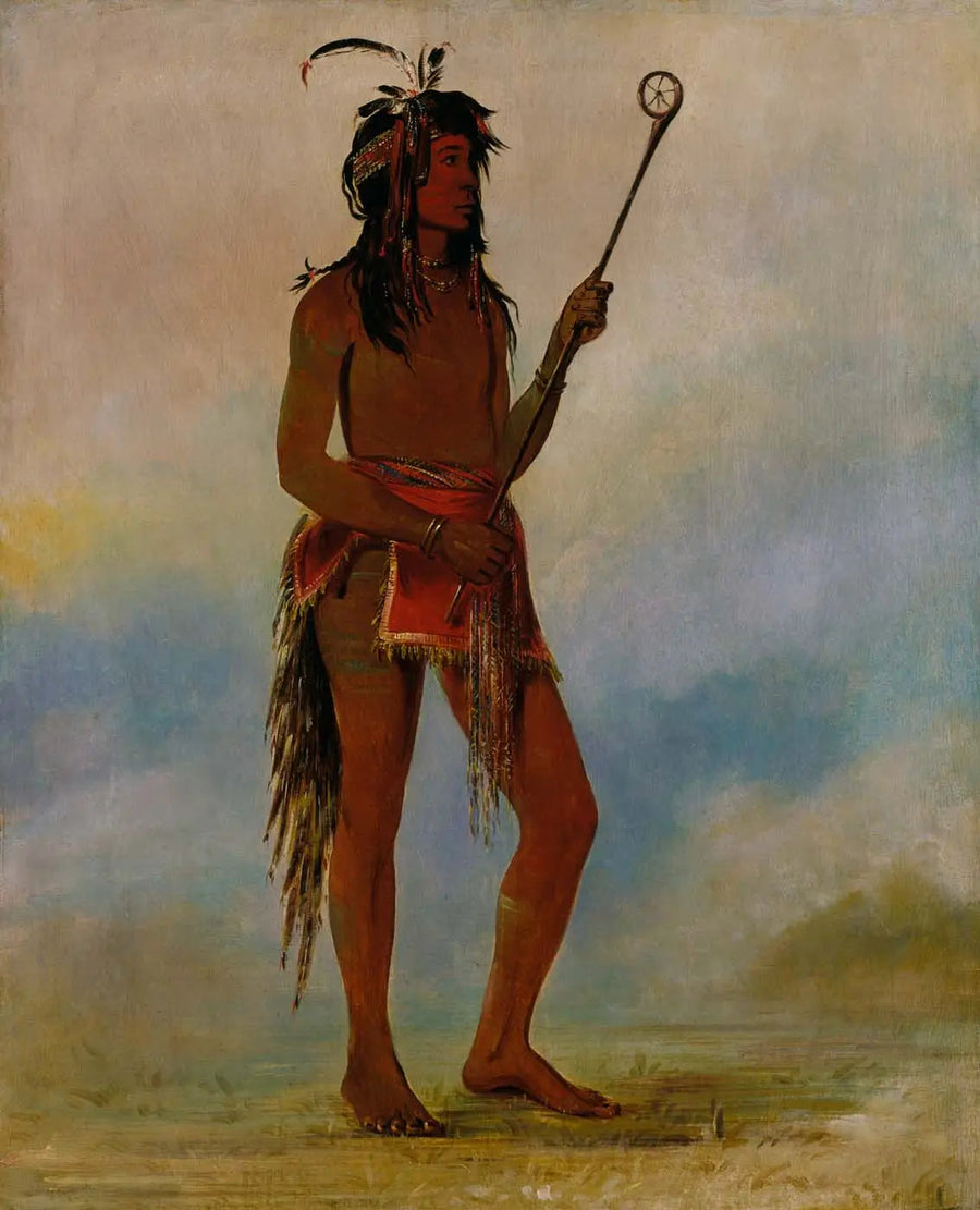 Ah-nó-je-nahge, Den som står på båda sidor, en framstående bollspelare - George Catlin