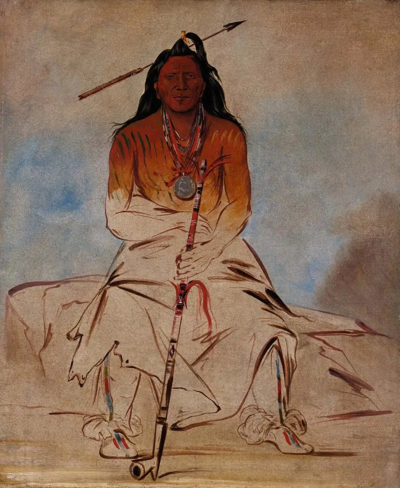 Ah-sháw-wá-róoks-te, Medicinhäst, en stor modig Pawnee - George Catlin