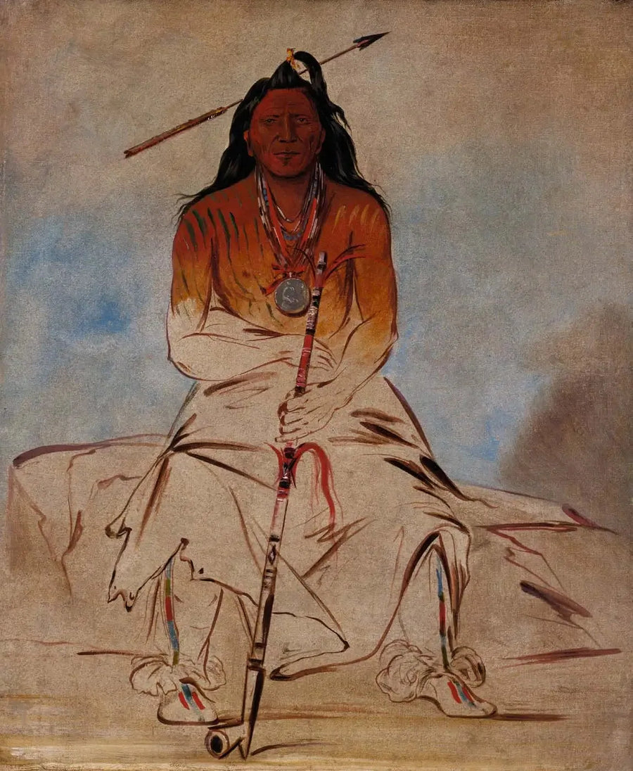 Ah-sháw-wá-róoks-te, Medicinhäst, en stor modig Pawnee - George Catlin