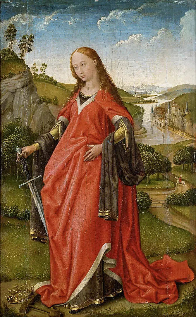Höger sida av ett diptyk: Saint Catherine - Rogier van der Weyden