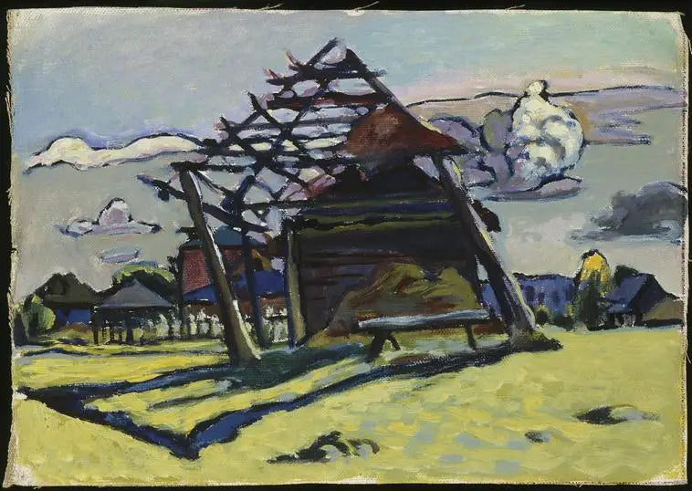 Akhtyrka, ramverk för en höstack och gård - Vassily Kandinsky