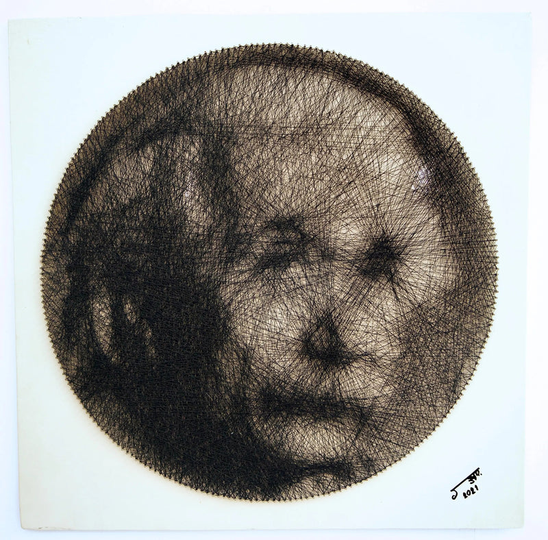 Albert Einstein trådkonst | 60 x 60 cm