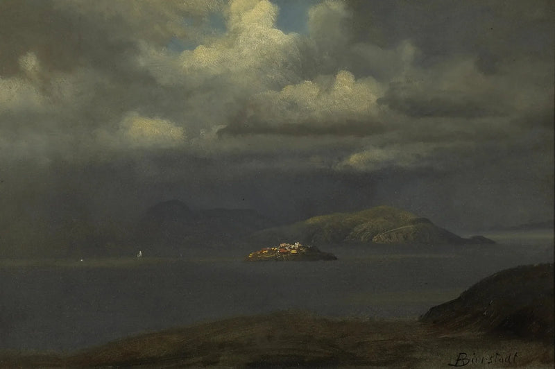 Alcatraz, San Francisco-bukten - Albert Bierstadt