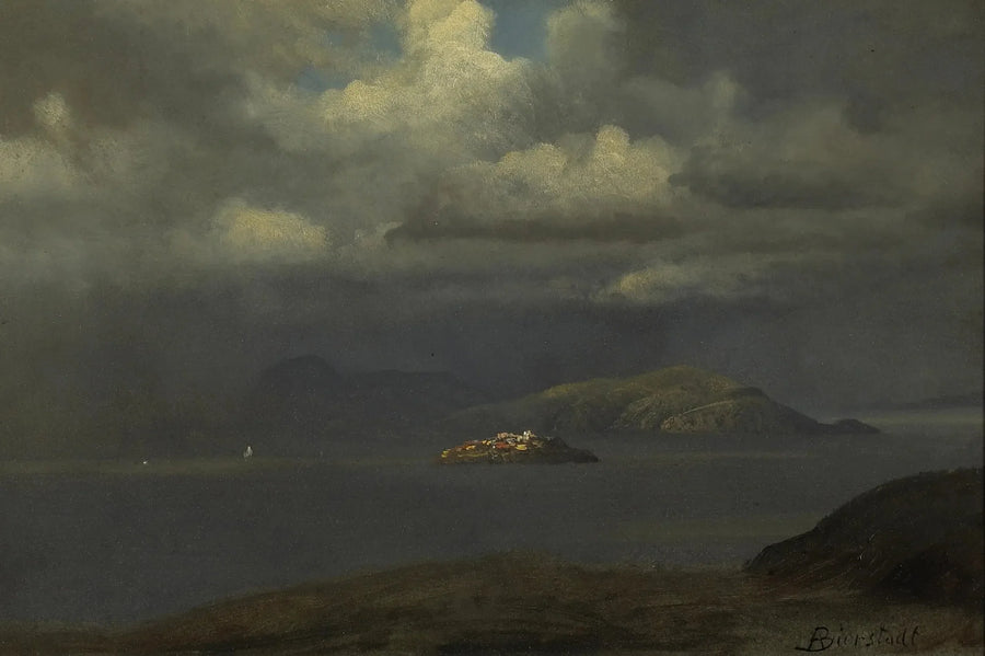 Alcatraz, San Francisco-bukten - Albert Bierstadt