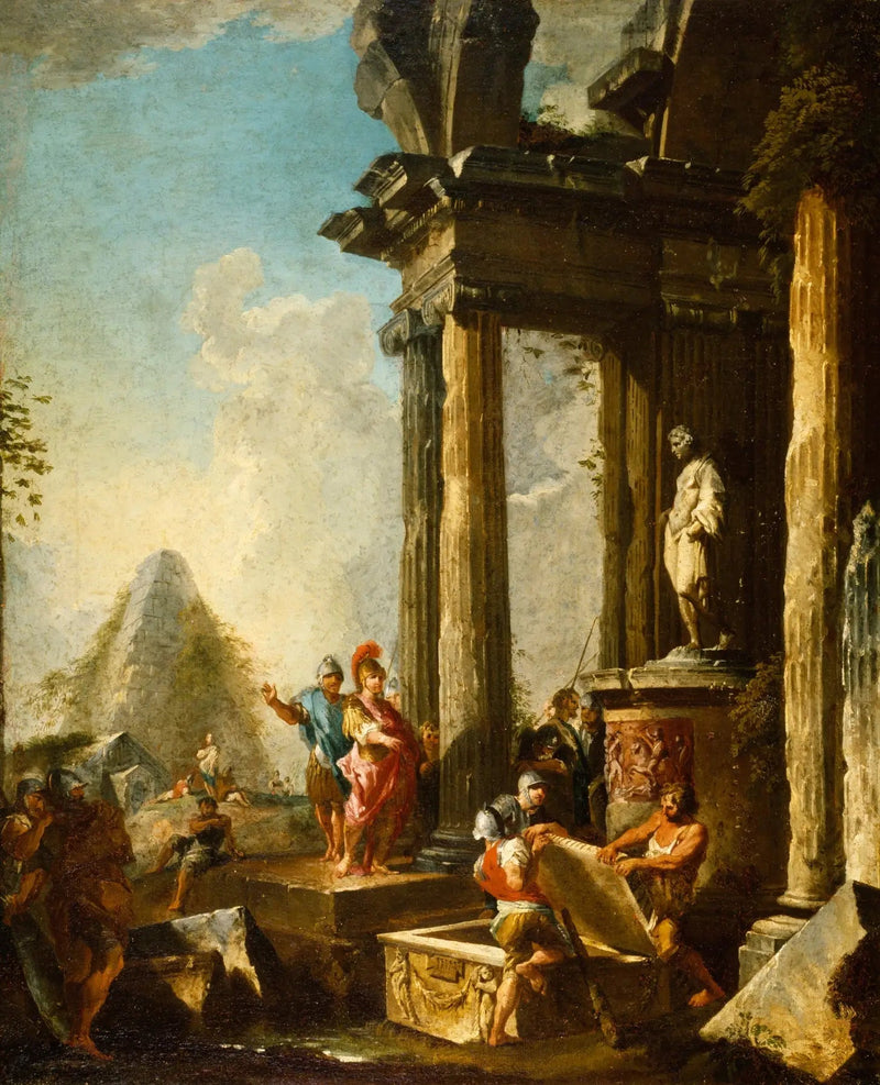 Alexander den Store vid Achilles grav - Giovanni Paolo Panini