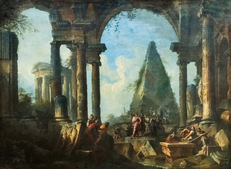 Alexander den store framför Achilles grav - Giovanni Paolo Panini