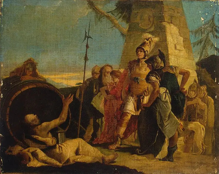 Alexander den Store och Diogenes - Giovanni Battista Tiepolo