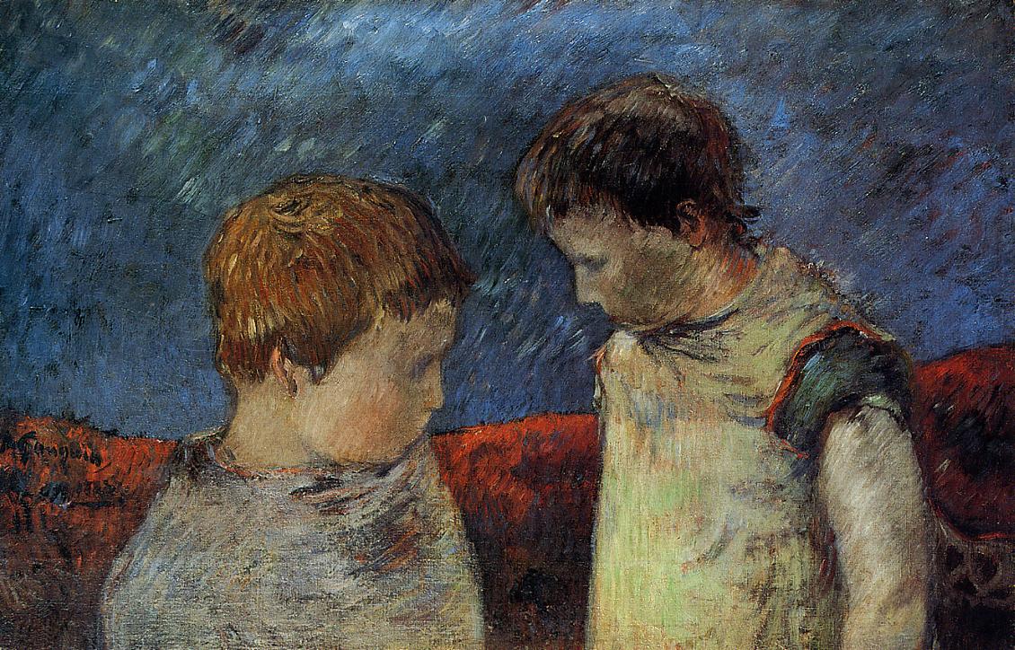 Aline Gauguin och en av hennes bröder - Paul Gauguin