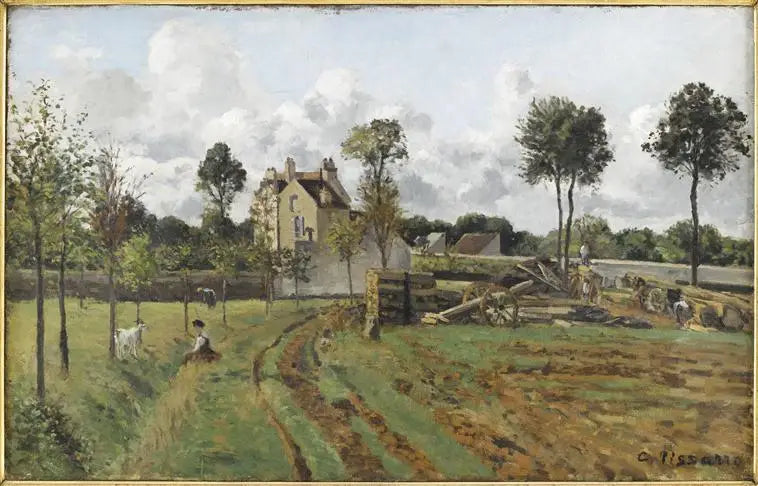 Alléen vid Jonglörens torn och Herr Musys hus, Louveciennes - Camille Pissarro
