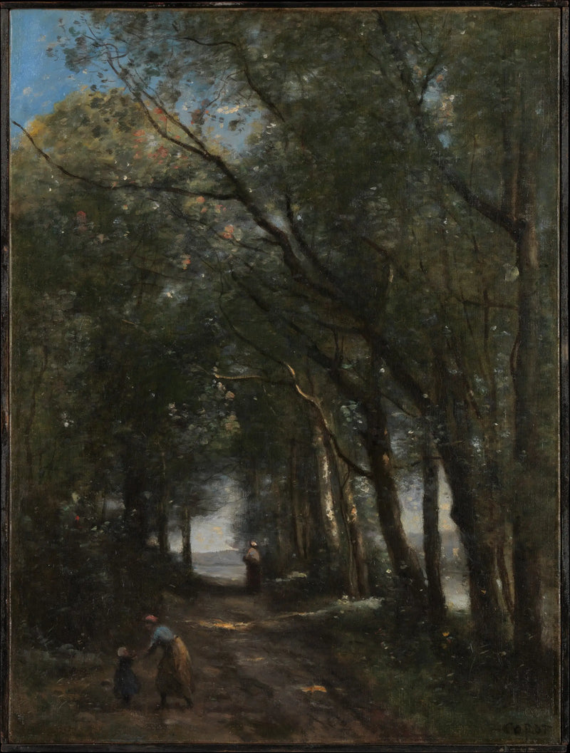 Allé under träden - Jean-Baptiste Camille Corot