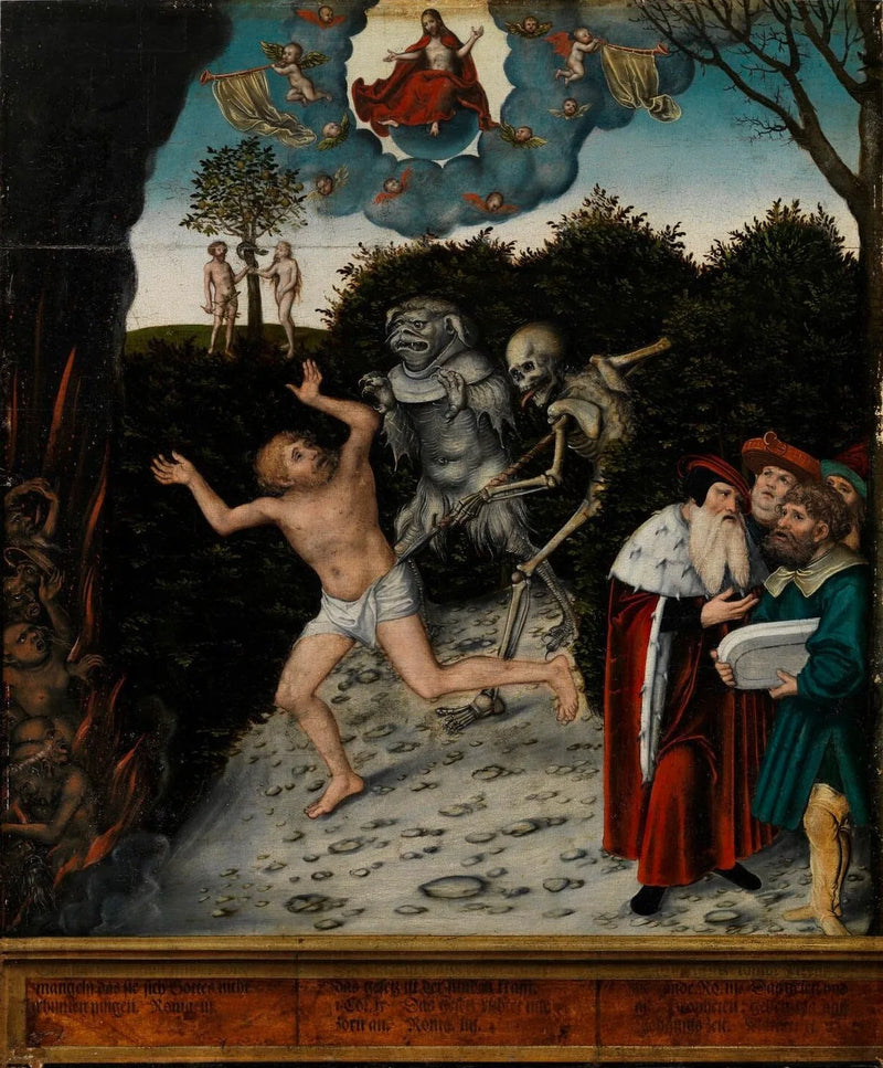 Allégorie de la Loi et de la Miséricorde : La Chute de l'homme - Lucas Cranach den äldre