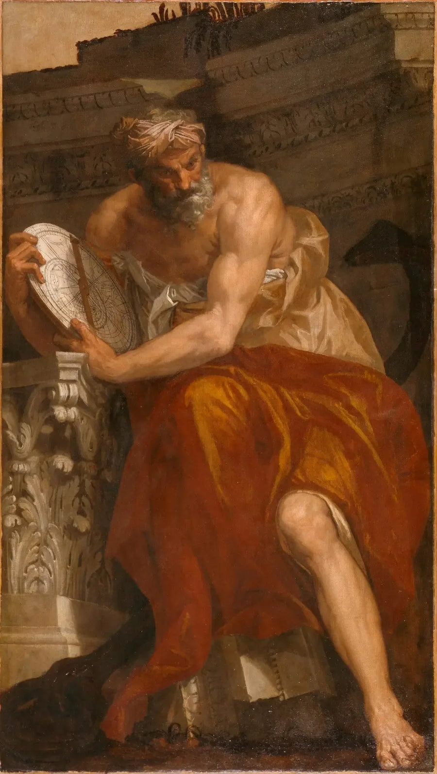 Allegori om navigation med en astrolabium: Ptolemaios - Paul Véronèse