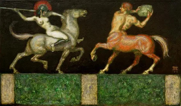 Amazone och Kentaur - Franz von Stuck