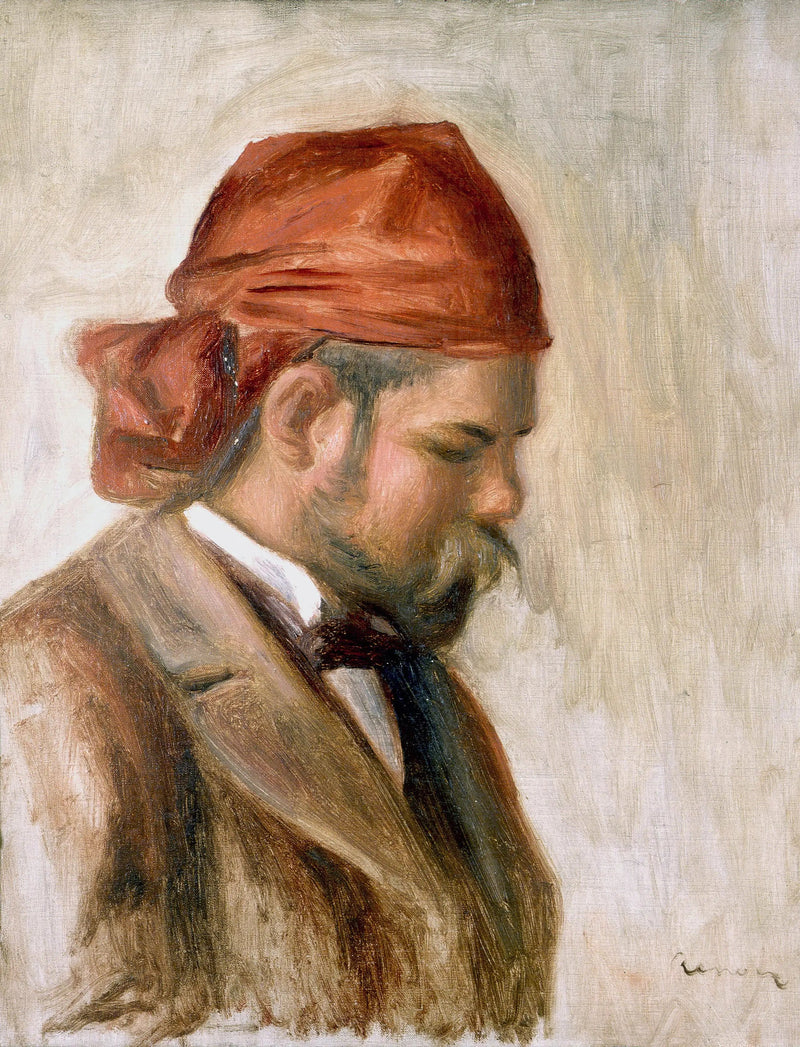Ambroise Vollard med röd scarf - Pierre-Auguste Renoir